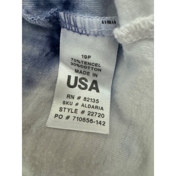 Fresh Produce Navy Blue Tie-Dye Adaria Asymmetric Maxi Dress Size L Tivoli Aria - Picture 9 of 10